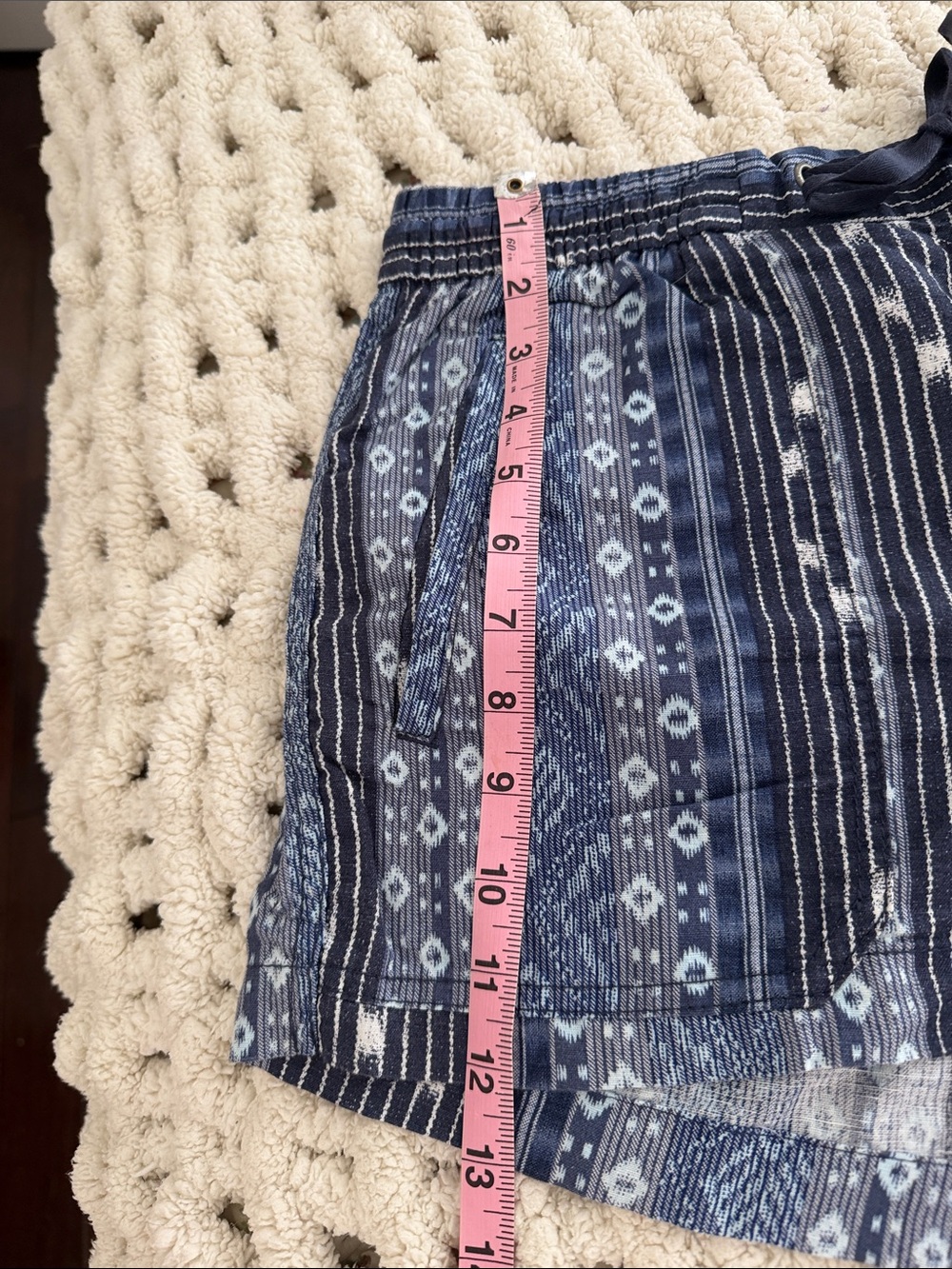 GAP Blue Patterned  Drawstring Shorts - Picture 9 of 9